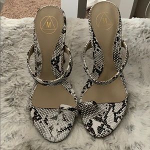 Misguided snake skin heel